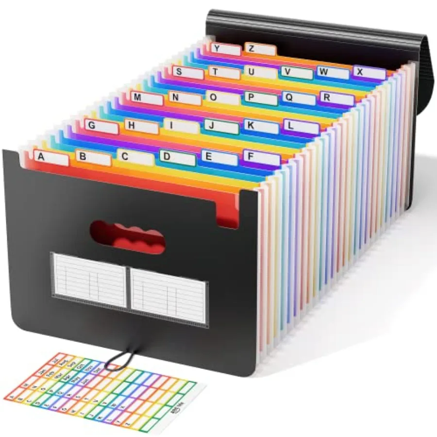 26 Pockets Accordion File Organizer, Expanding File Folders, Portable Monthly Bill Receipt Organizer with Colorful A-Z Tabs, De
26 Pockets Accordion File Organizer, Expanding File Folders, Portable Monthly Bill Receipt Organizer with Colorful A-Z Tabs, De