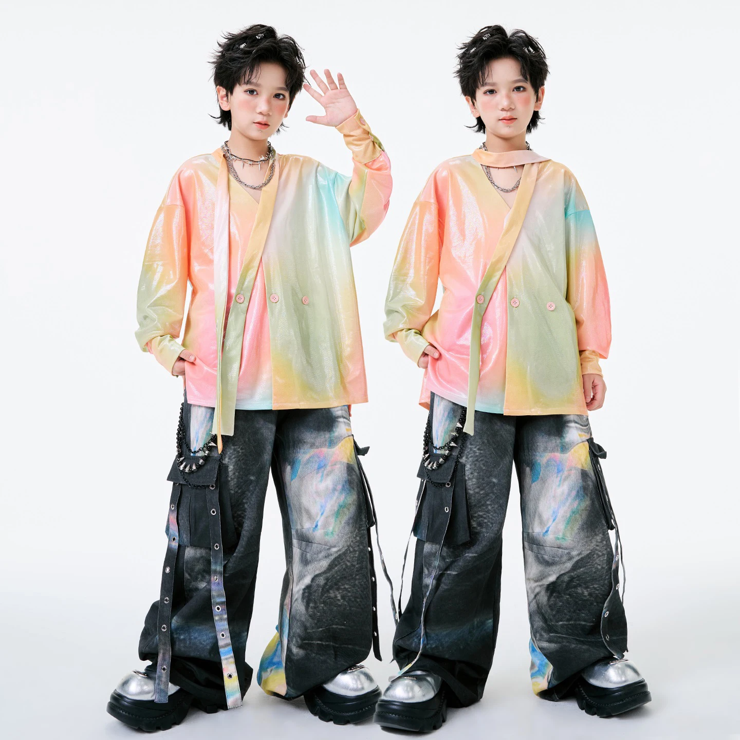 2025 Детская одежда в стиле хип-хоп для мальчиков и девочек, наряд для уличных танцев, джаза, топы с длинными рукавами, мешковатые штаны, одежда для сценических танцев BL17984
2025 Детская одежда в стиле хип-хоп для мальчиков и девочек, наряд для уличных танцев, джаза, топы с длинными рукавами, мешковатые штаны, одежда для сценических танцев BL17984