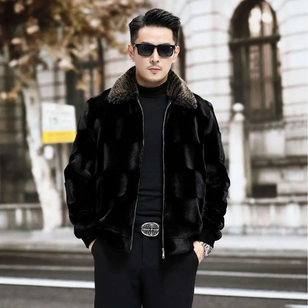 Luxury Autumn Winter Imitation Mink Coat Fur Jacket Men's Coat Warm Thicken Lapel Overcoat High Quality Soft Zipper Black
Luxury Autumn Winter Imitation Mink Coat Fur Jacket Men's Coat Warm Thicken Lapel Overcoat High Quality Soft Zipper Black