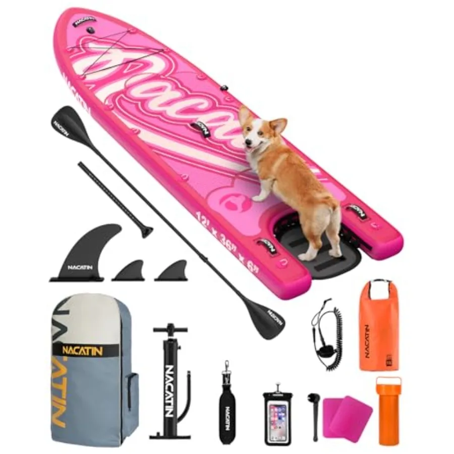 Inflatable Stand Up Paddle Board for outdoor water sports PVC material blue color includes dog ramp kit and dual-purpose paddle
Inflatable Stand Up Paddle Board for outdoor water sports PVC material blue color includes dog ramp kit and dual-purpose paddle