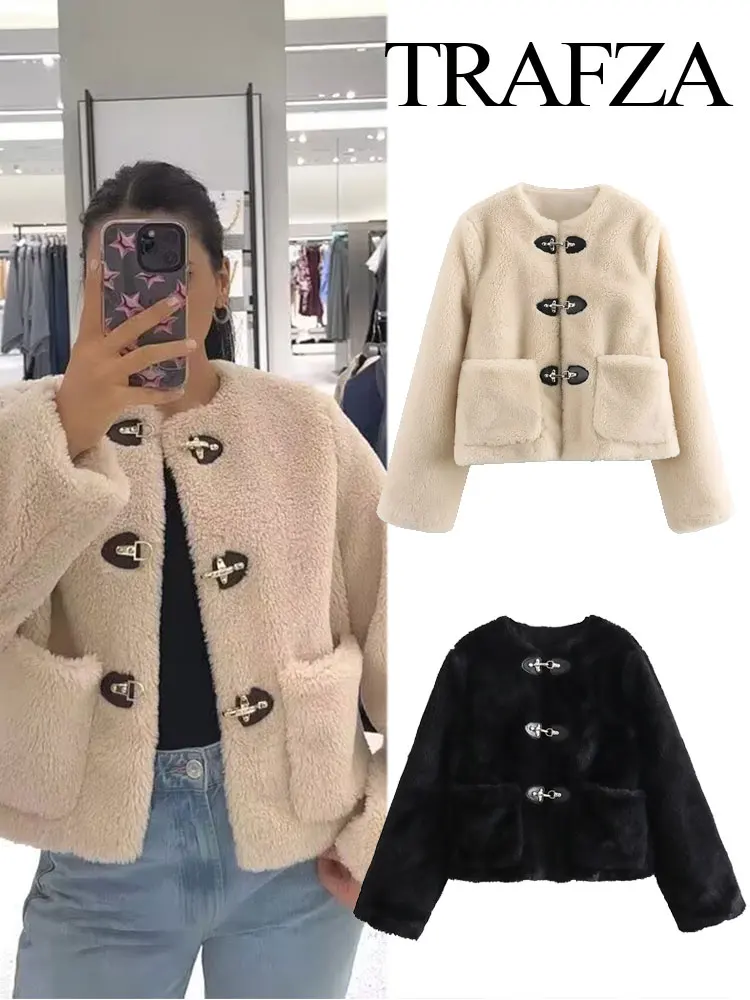 TRAFZA 2025 Winter Women's Retro Street Cute Spring Button Fleece Pocket Jacket Women's 2 Color Straight Commuter Jacket Y2K
TRAFZA 2025 Winter Women's Retro Street Cute Spring Button Fleece Pocket Jacket Women's 2 Color Straight Commuter Jacket Y2K