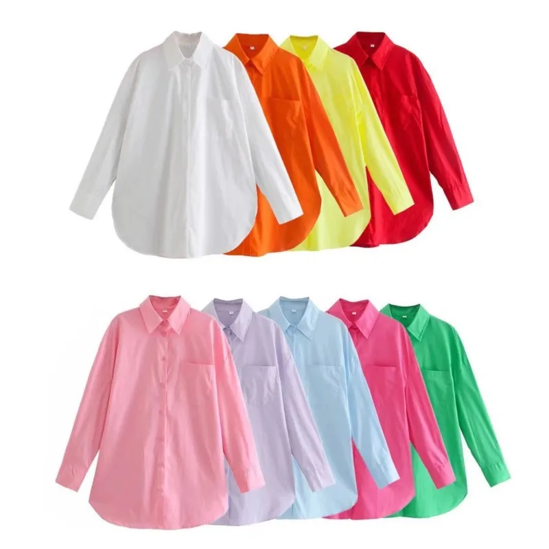 Women's shirt 2024 summer new solid color lapel cardigan cotton pocket decoration candy color shirt loose mid length shirt
Women's shirt 2024 summer new solid color lapel cardigan cotton pocket decoration candy color shirt loose mid length shirt