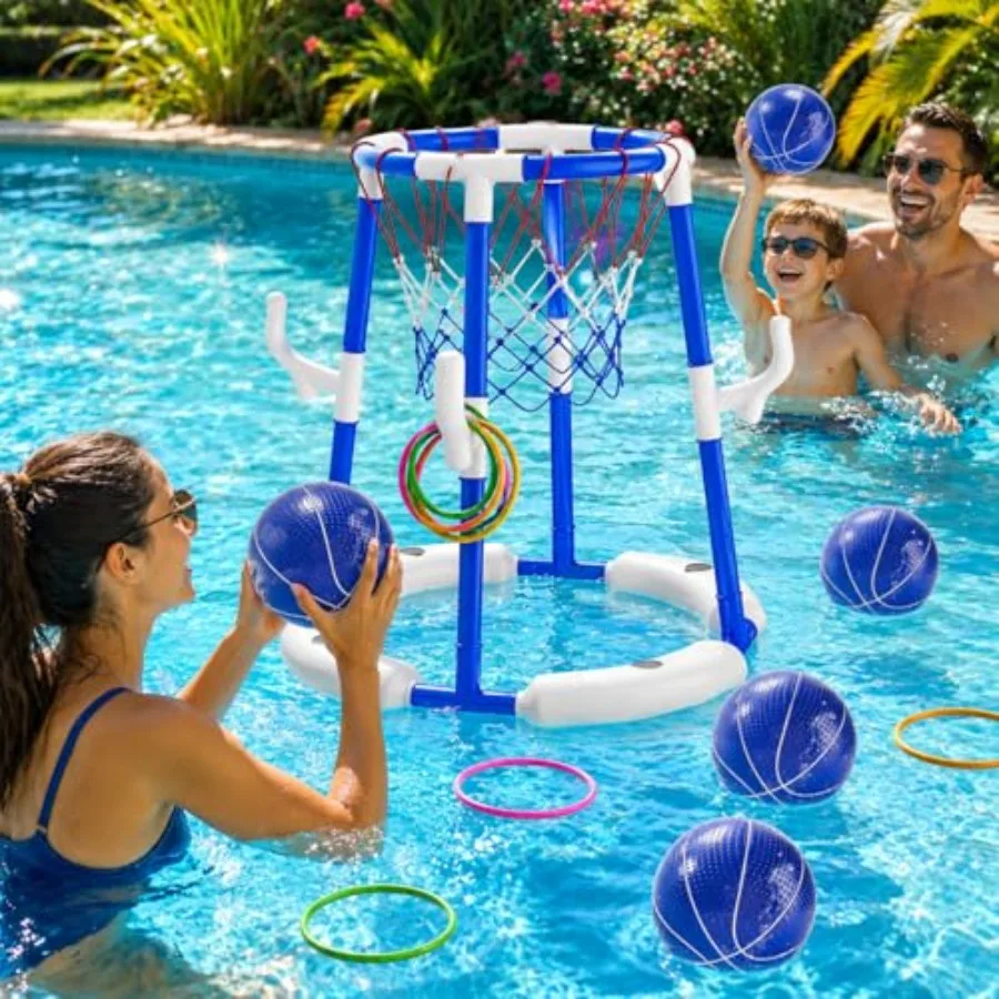 Hoop and Ring Games with 4 Balls 12 Rings and Pump, Summer Water Outdoor Party Toys Games for Ages 4-8 8-12 Adult, Family Water
Hoop and Ring Games with 4 Balls 12 Rings and Pump, Summer Water Outdoor Party Toys Games for Ages 4-8 8-12 Adult, Family Water