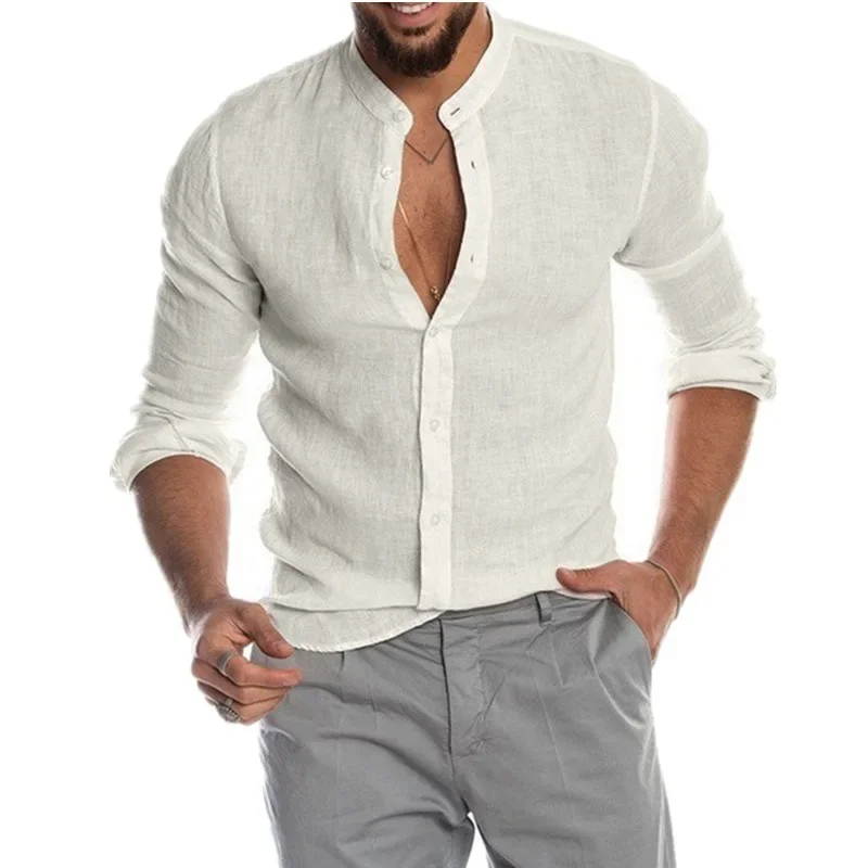 New Autumn and Spring Stand Collar Men's Fashion Open Cardigan Long Sleeve Leisure Solid Color Men's Shirt T-Shirt homme
New Autumn and Spring Stand Collar Men's Fashion Open Cardigan Long Sleeve Leisure Solid Color Men's Shirt T-Shirt homme