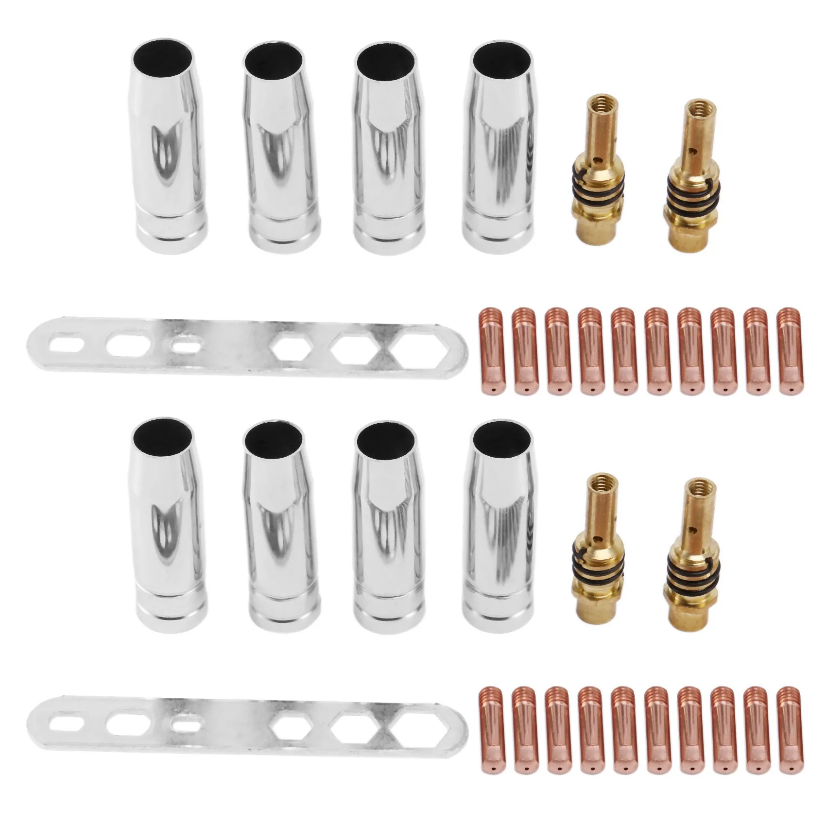 AT29-34Pcs/Set 15Ak Mig/ Welding Nozzle Contact Tips 0.8X25mm M6 Gas Connector Holder Set
AT29-34Pcs/Set 15Ak Mig/ Welding Nozzle Contact Tips 0.8X25mm M6 Gas Connector Holder Set