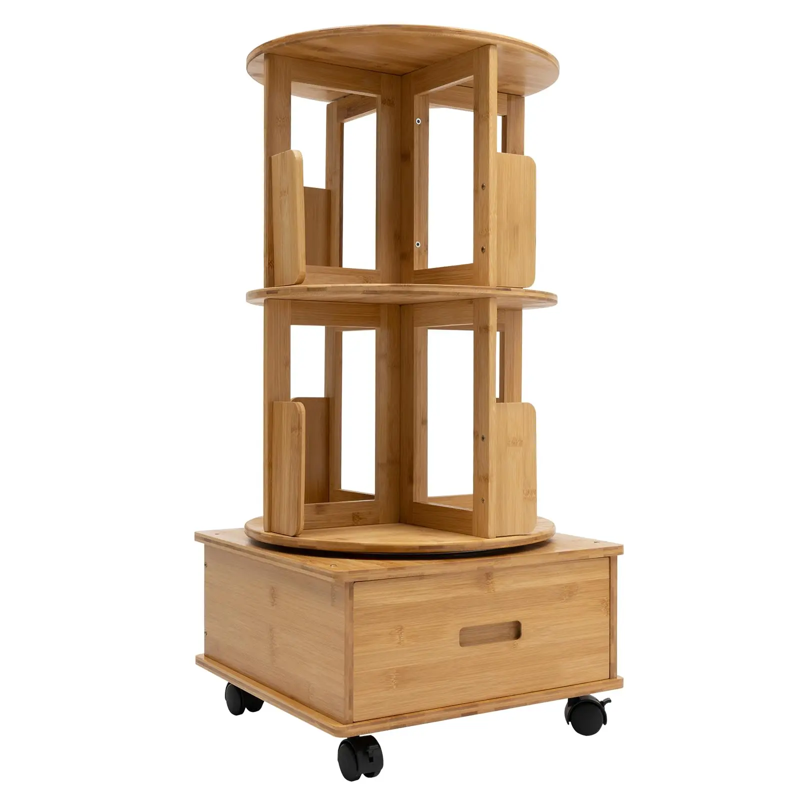 2 Tier Bookshelf Storage, 360 ° Rotating Swivel Bookcase Side Table with Rolling Wheels, Floor Standing Organizer with 1 Drawer F
2 Tier Bookshelf Storage, 360 ° Rotating Swivel Bookcase Side Table with Rolling Wheels, Floor Standing Organizer with 1 Drawer F