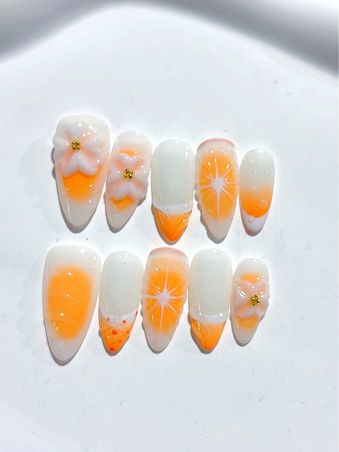 Orange Gradient Three-Dimensional Lines Casual Style Fashionable Wearable Nail Art (D472)
Orange Gradient Three-Dimensional Lines Casual Style Fashionable Wearable Nail Art (D472)
