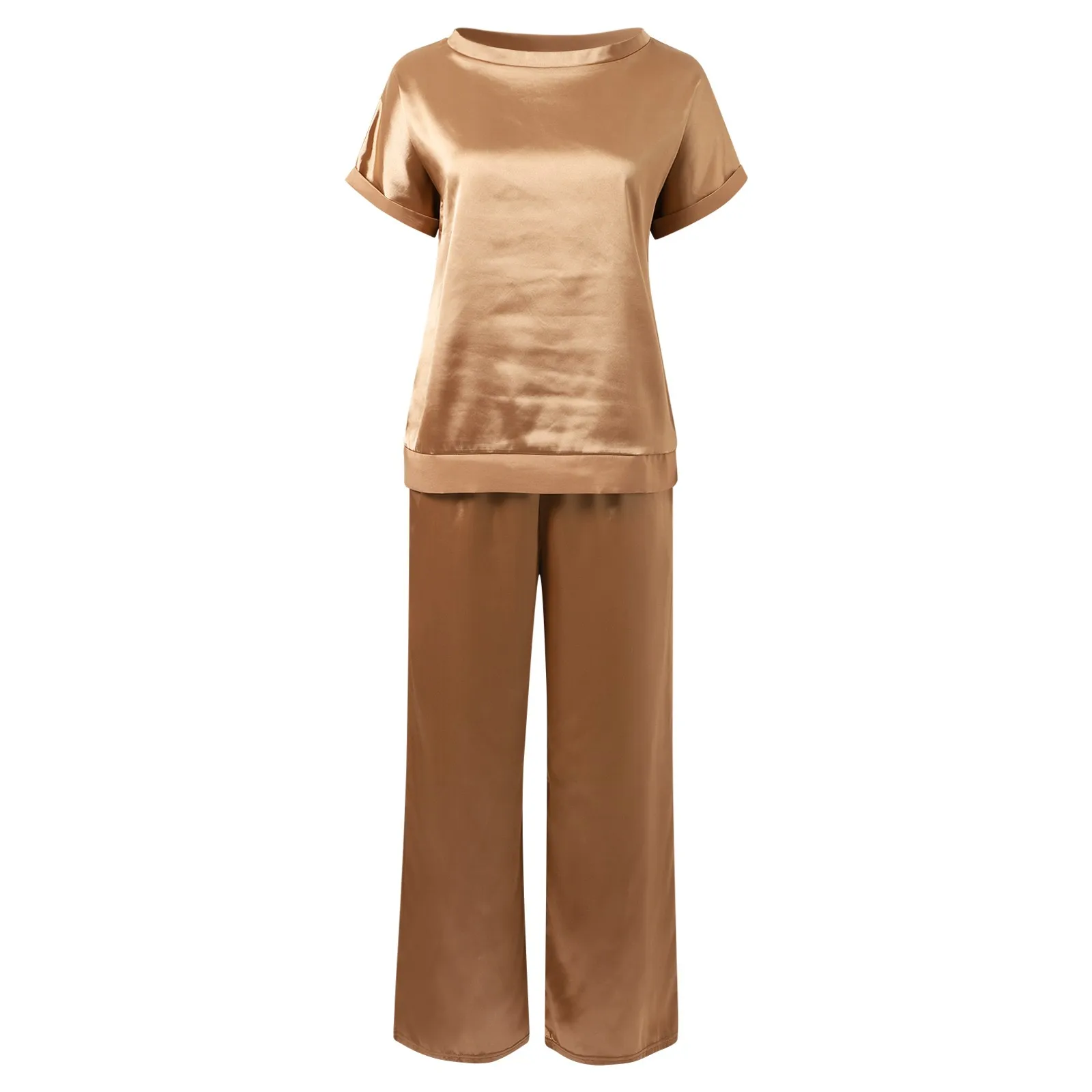 Casual Solid Women's Two Pieces Set 2025 Spring O Neck Short-sleeved Tops Lace-up Pants Outfits Summer Loose Female Suit 2025
Casual Solid Women's Two Pieces Set 2025 Spring O Neck Short-sleeved Tops Lace-up Pants Outfits Summer Loose Female Suit 2025