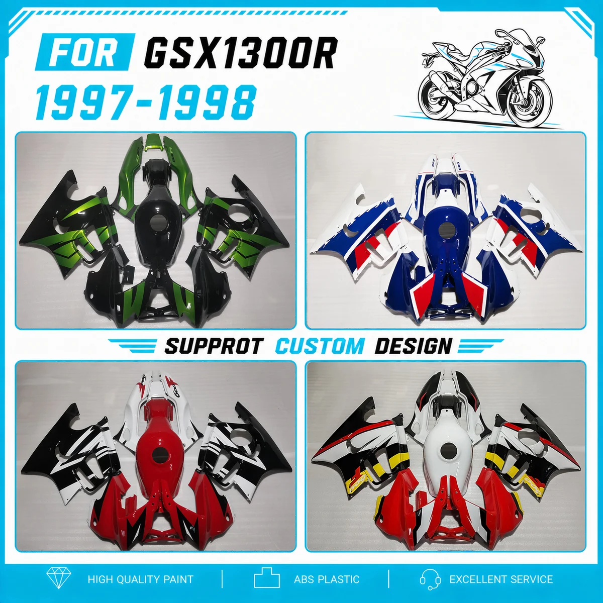 Fairing Kit Injection Molded Full Cowling Panels for CBR600 F3 1997 1998 97 98 Fairings Bodywork New
Fairing Kit Injection Molded Full Cowling Panels for CBR600 F3 1997 1998 97 98 Fairings Bodywork New