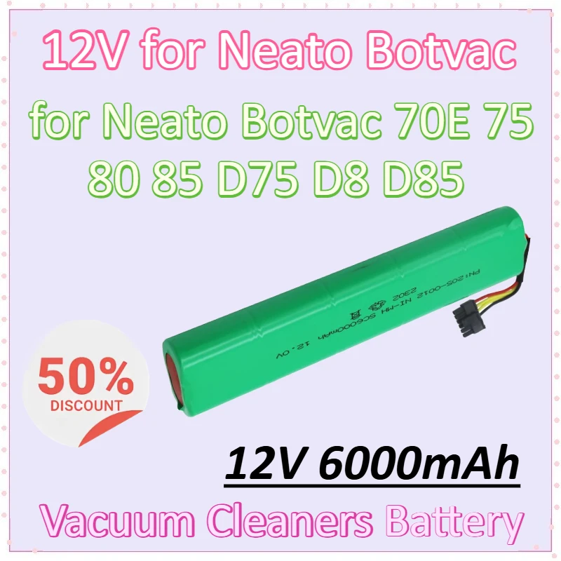 12V 6000mAh Ni-MH Battery upgrade for Neato Botvac 70E 75 80 85 D75 D8 D85 Vacuum Cleaners Rechargeable Battery
12V 6000mAh Ni-MH Battery upgrade for Neato Botvac 70E 75 80 85 D75 D8 D85 Vacuum Cleaners Rechargeable Battery