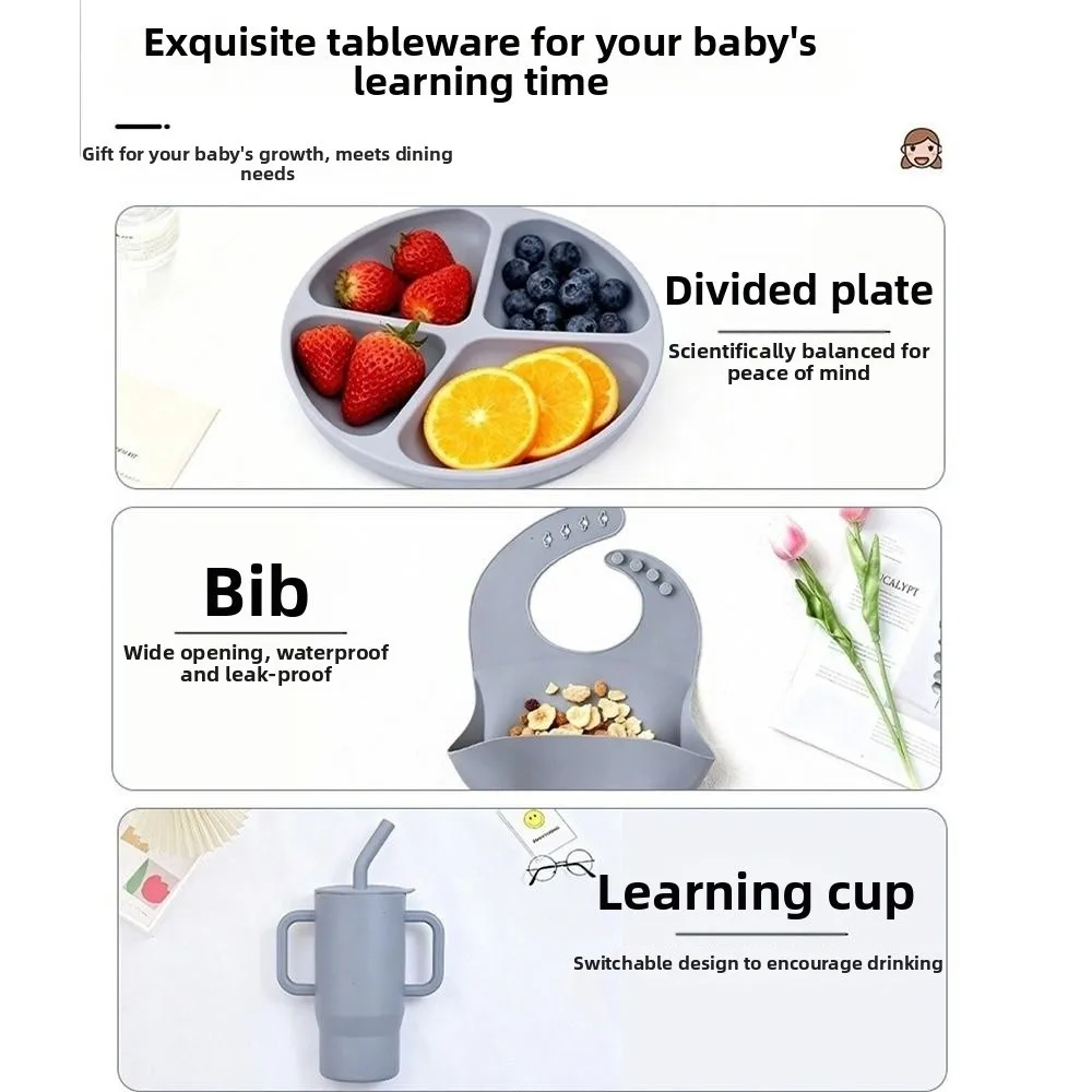 6Pcs/Set Cute Silicone Dining Plate Set Divided Compartments Suction Bowl Feeding Dishes Learning Cup Feeding
6Pcs/Set Cute Silicone Dining Plate Set Divided Compartments Suction Bowl Feeding Dishes Learning Cup Feeding