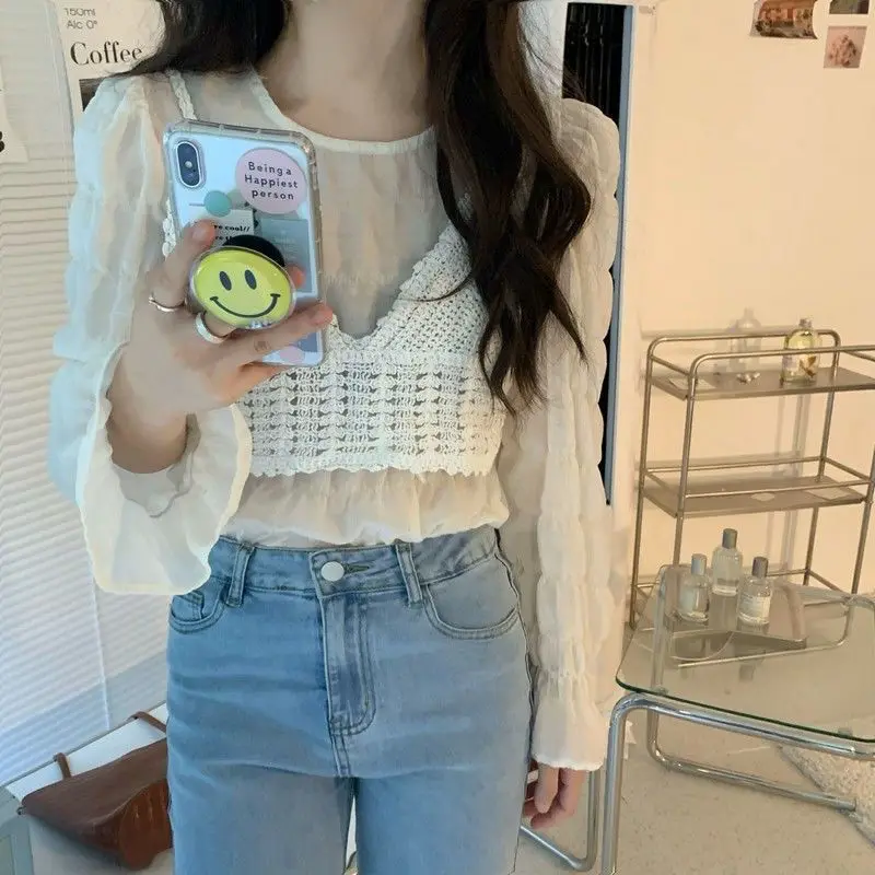 Women's Spring Summer Fashion Trend Shirring Solid Color O-neck Flare Sleeve Two-piece Set All-match Camisole Long Sleeve Cardig
Women's Spring Summer Fashion Trend Shirring Solid Color O-neck Flare Sleeve Two-piece Set All-match Camisole Long Sleeve Cardig