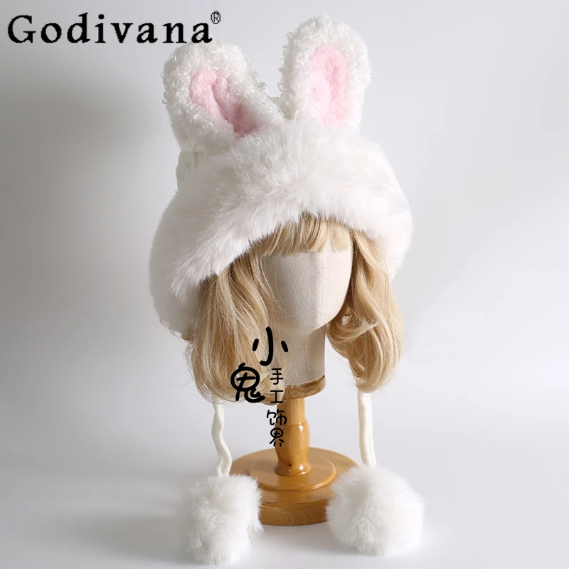 Winter Japanese Original Soft Cute Sweet Cartoon Bunny Ear Lovely Hat Lolita Plush Warm Hat
Winter Japanese Original Soft Cute Sweet Cartoon Bunny Ear Lovely Hat Lolita Plush Warm Hat
