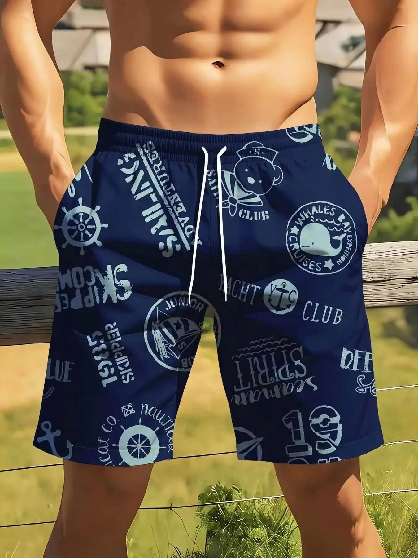 Nautical Theme Swim Trunks For Men With Whale And Ship Design Beach Shorts Summer Wear For Outdoor Activities And Vacation
Nautical Theme Swim Trunks For Men With Whale And Ship Design Beach Shorts Summer Wear For Outdoor Activities And Vacation