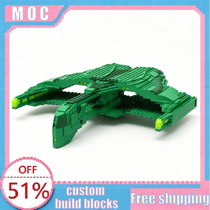 953 PCS MOC 'Melak-Class Romulan Warbird Starship Model Custom Creative Building Blocks Educational Assembly Toy Display Gifts
953 PCS MOC 'Melak-Class Romulan Warbird Starship Model Custom Creative Building Blocks Educational Assembly Toy Display Gifts