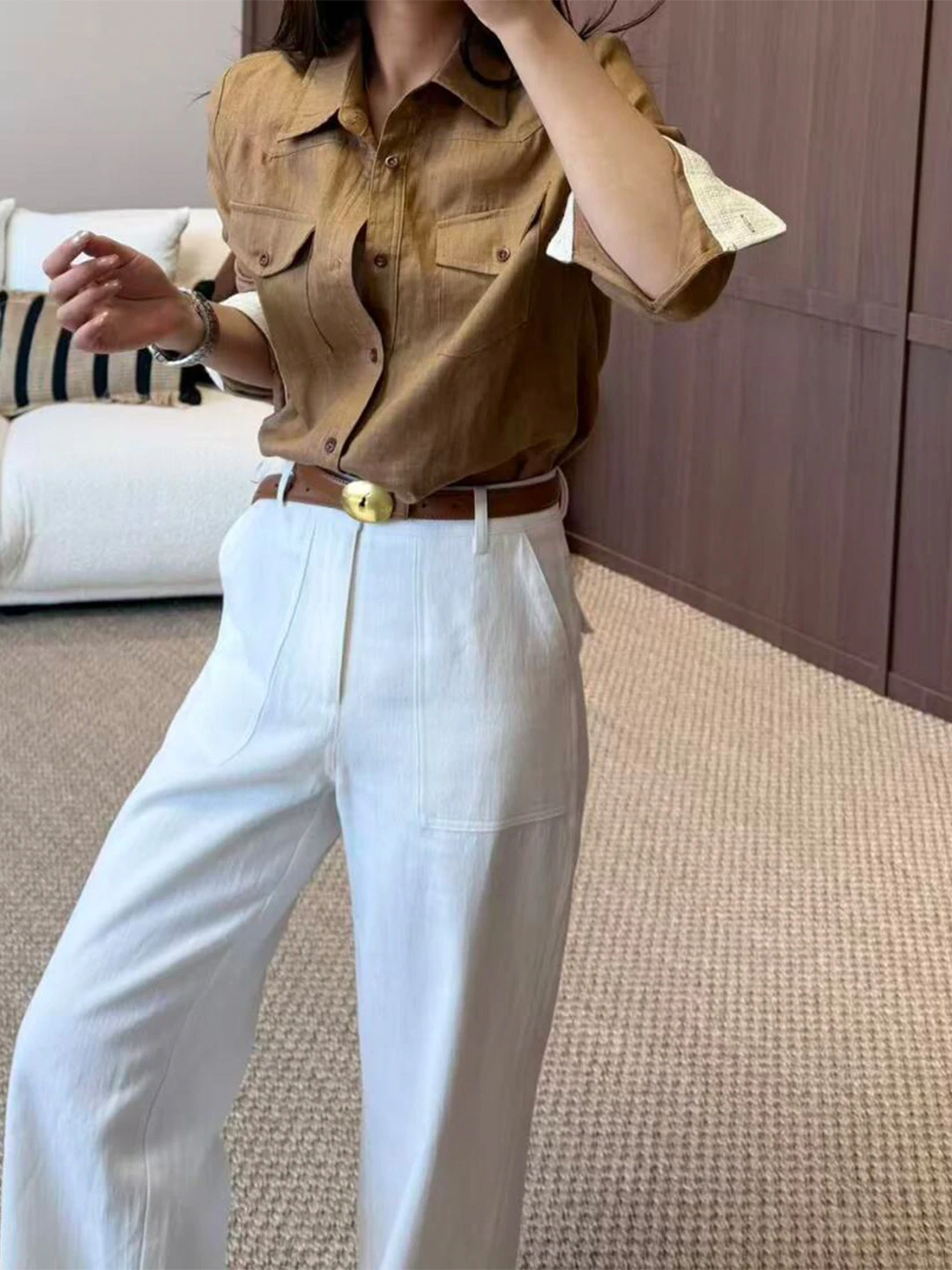 Ladies Linen Shirt Set White Wide Leg Pants Two Piece Casual Style Summer Fashion Outfit Loose Fit Comfortable Cotton Linen
Ladies Linen Shirt Set White Wide Leg Pants Two Piece Casual Style Summer Fashion Outfit Loose Fit Comfortable Cotton Linen