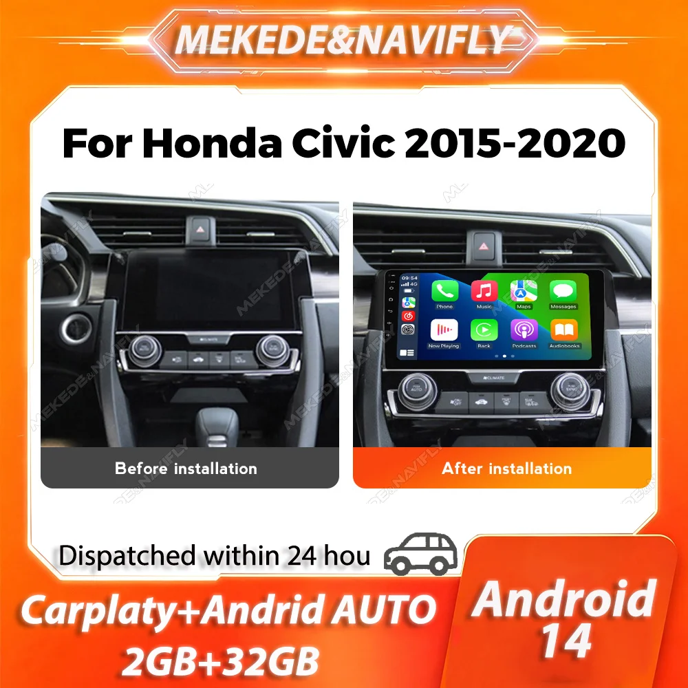 MEKEDE 2 Din Carplay For Honda Civic 10th 2016 - 2020 IPS Screen Car Radio GPS BT autoradio Stereo Intelligent Car audio system
MEKEDE 2 Din Carplay For Honda Civic 10th 2016 - 2020 IPS Screen Car Radio GPS BT autoradio Stereo Intelligent Car audio system