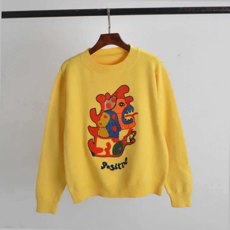 Осень-зима Thiened круглый Ne ретро ленивый мультяшный вышивка свободный вязаный длинный женский топ све удобный повседневный Sle
Осень-зима Thiened круглый Ne ретро ленивый мультяшный вышивка свободный вязаный длинный женский топ све удобный повседневный Sle