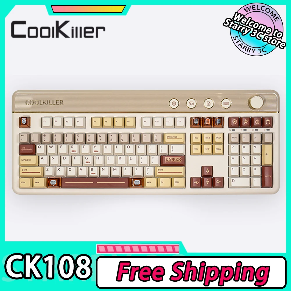 Coolkiller CK108 Magnetic Switch Mechanical Keyboard Three Mode Multifunctional Knob Gaming Keyboard RGB Gasket Top For Computer
Coolkiller CK108 Magnetic Switch Mechanical Keyboard Three Mode Multifunctional Knob Gaming Keyboard RGB Gasket Top For Computer