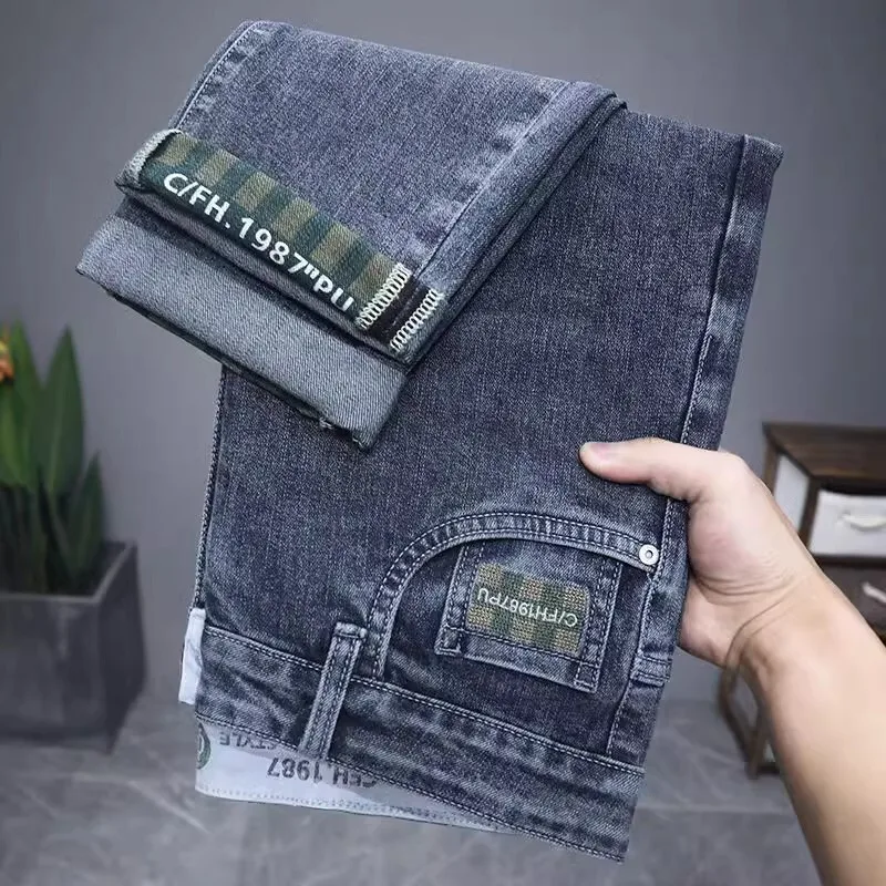 New Summer Casual Denim Jeans For Men Korean Fashion Versatile Small Leg Jeans Elastic Embroidered Denim Pants
New Summer Casual Denim Jeans For Men Korean Fashion Versatile Small Leg Jeans Elastic Embroidered Denim Pants