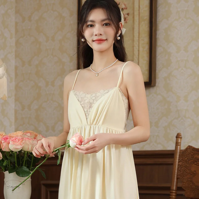 Новая летняя хлопковая сексуальная ночная сорочка-платье для женщин с бретельками, в стиле принцессы, французский дизайн, с подкладкой на груди, для дома
Новая летняя хлопковая сексуальная ночная сорочка-платье для женщин с бретельками, в стиле принцессы, французский дизайн, с подкладкой на груди, для дома
