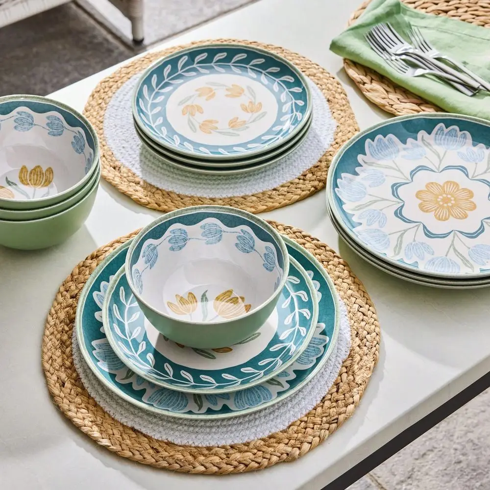 Piece Bamboo Melamine Green Floral Dinnerware Set
Piece Bamboo Melamine Green Floral Dinnerware Set