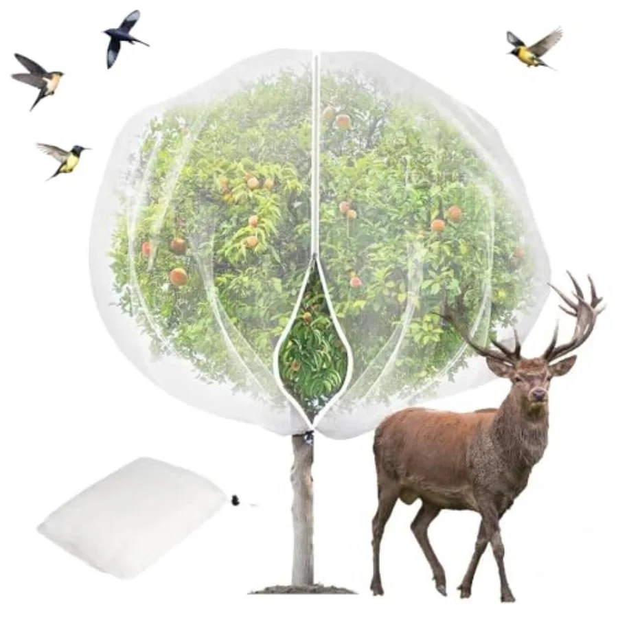 1 Pack Extra-Large Fruit Tree Netting Covers for Birds and Squirrels Bird Nets for Fruit Trees with Zipper and Drawstring, Extr
1 Pack Extra-Large Fruit Tree Netting Covers for Birds and Squirrels Bird Nets for Fruit Trees with Zipper and Drawstring, Extr