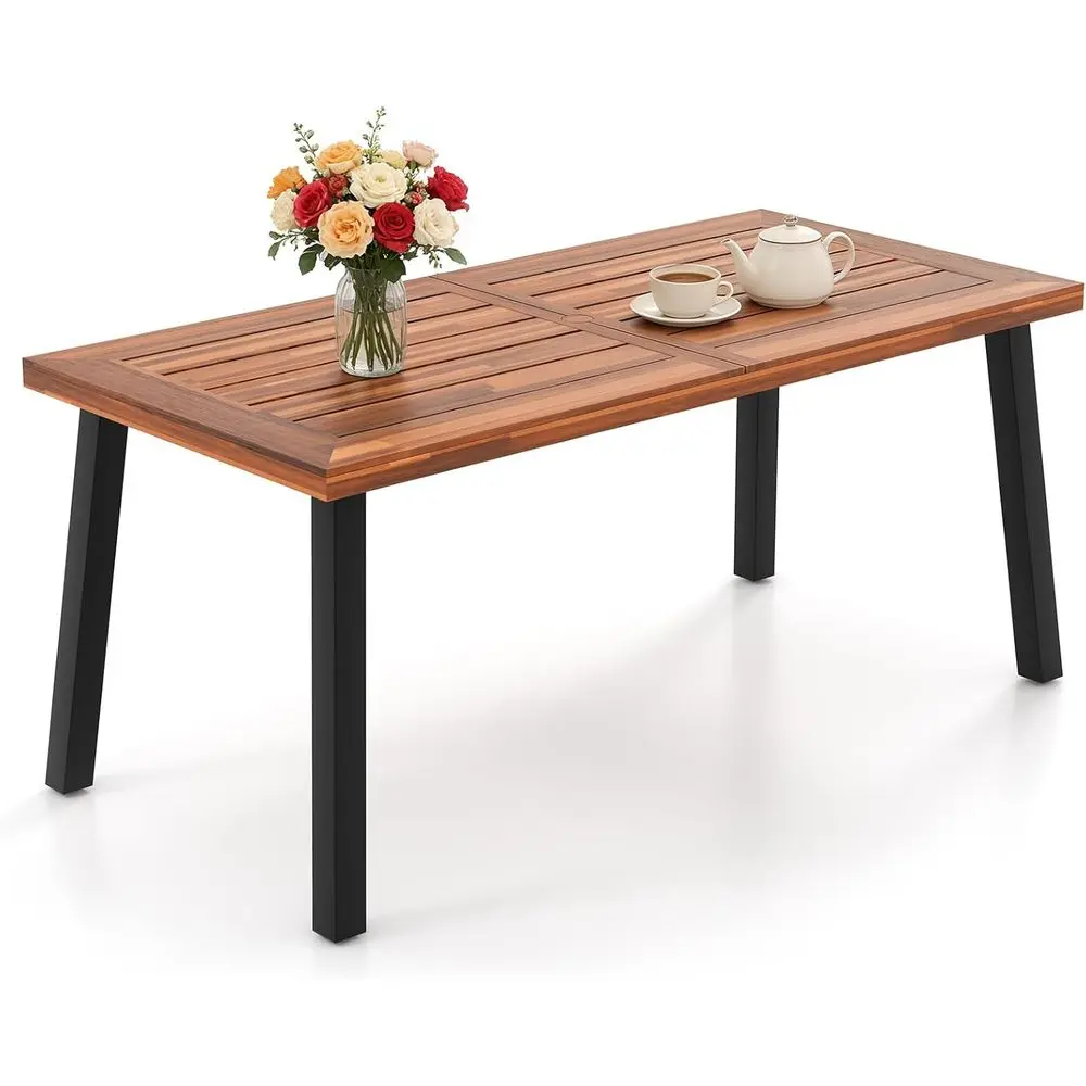 Patio Dining Table with Umbrella Hole, Outdoor Picnic Table or Backyard, Garden, Lawn, armhouse, Acacia Wood Recular Table with
Patio Dining Table with Umbrella Hole, Outdoor Picnic Table or Backyard, Garden, Lawn, armhouse, Acacia Wood Recular Table with