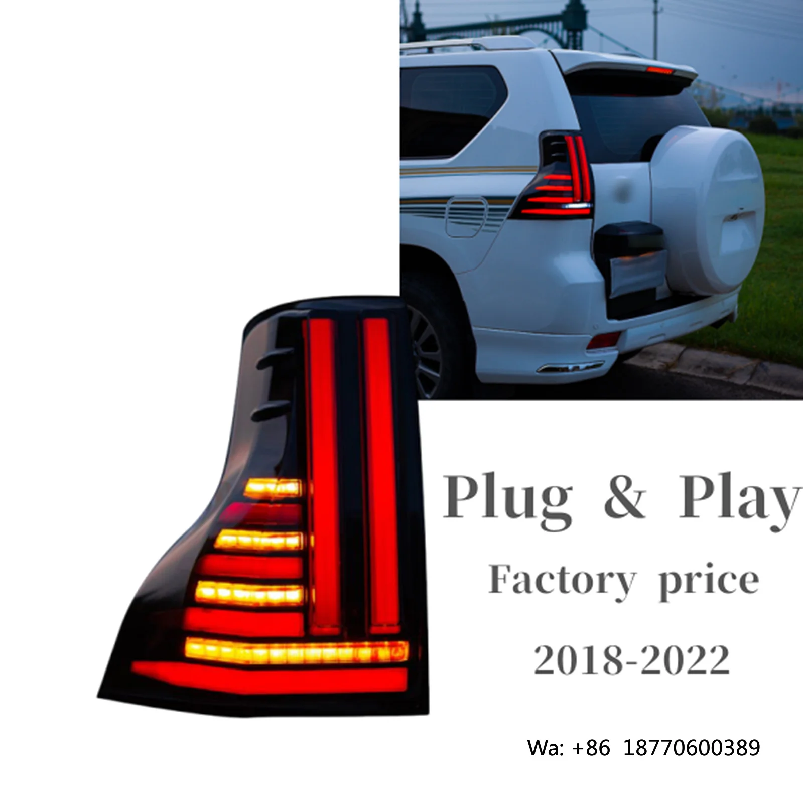HOSI New Condition Modified LED Tail Light Rear Lamp for Toyota Prado 150 2010-2020 Car Parts
HOSI New Condition Modified LED Tail Light Rear Lamp for Toyota Prado 150 2010-2020 Car Parts
