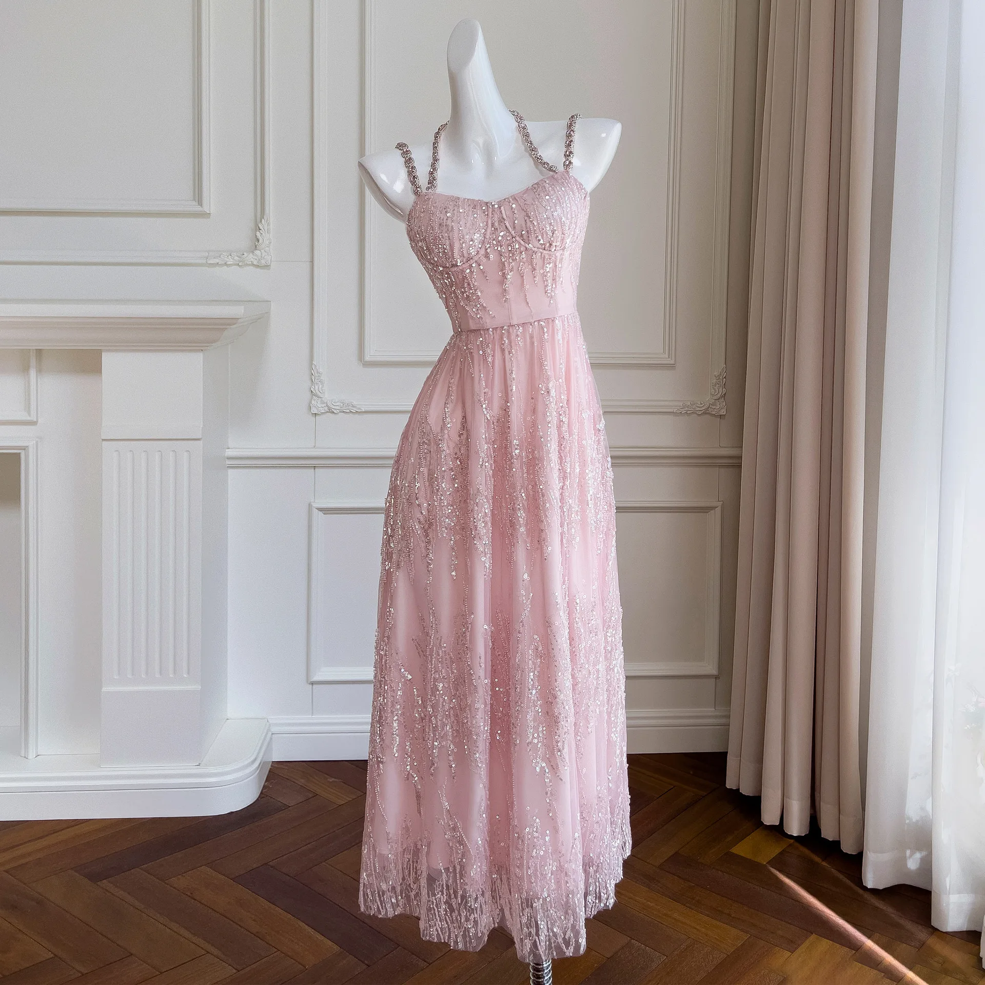 Luxury Prom Dress Pink Evening Dresses Tea Length Major Beading Sequinns Zipper Back Party Dresses Handmade Beads Luxury
Luxury Prom Dress Pink Evening Dresses Tea Length Major Beading Sequinns Zipper Back Party Dresses Handmade Beads Luxury