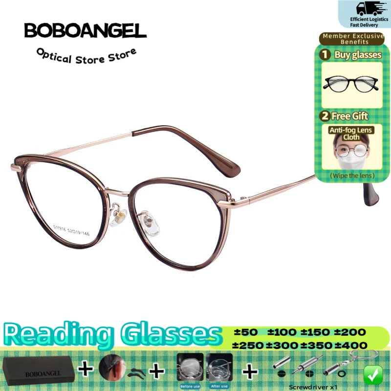 BOBOANGEL High Quality Premium Vegan Small Frames Women Cat Eye Reading Glasses Anti Blue Light Customization Myopia Eyeglasses
BOBOANGEL High Quality Premium Vegan Small Frames Women Cat Eye Reading Glasses Anti Blue Light Customization Myopia Eyeglasses