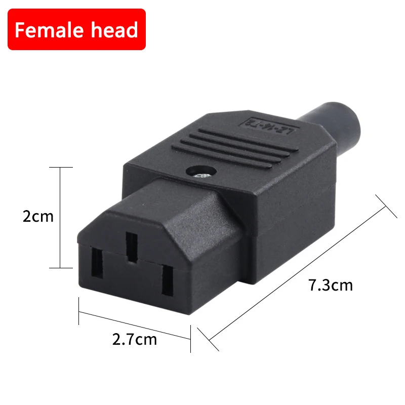 Straight Cable Plug Connector C13 C14 10A 250V Black female&male Plug Rewirable Power Connector 3 pin AC Socket
Straight Cable Plug Connector C13 C14 10A 250V Black female&male Plug Rewirable Power Connector 3 pin AC Socket