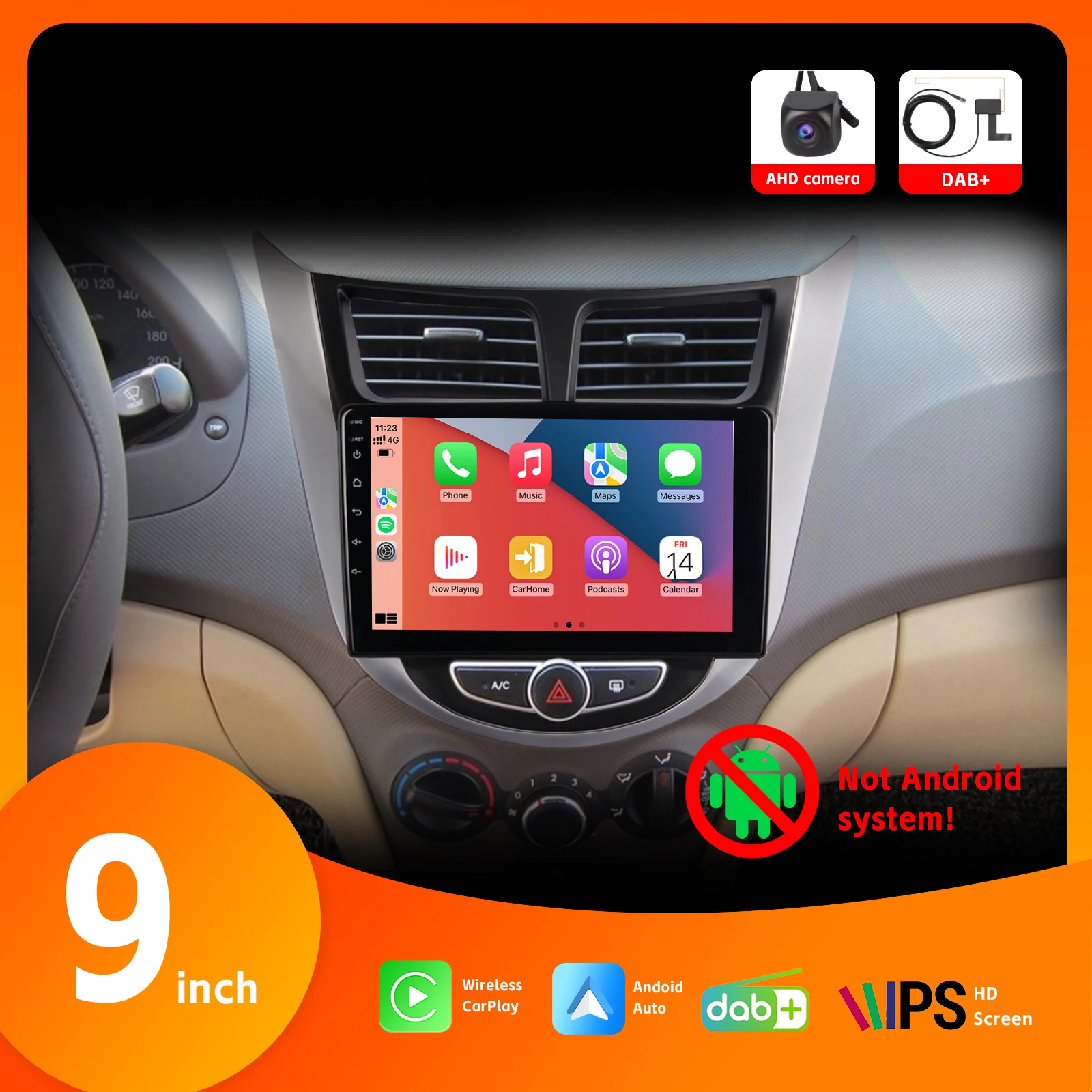 Car Radio with Wireless Carplay Android Auto for Modern Rena Ruiyi with AHD Rear View Camera DAB+ BT SWC 9" HD IPS Touch Screen
Car Radio with Wireless Carplay Android Auto for Modern Rena Ruiyi with AHD Rear View Camera DAB+ BT SWC 9" HD IPS Touch Screen