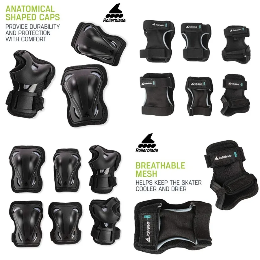 Skate Gear 3 Pack Protective Gear, Knee Pads, Elbow Pads and Wrist Guards, Inline Skating, Multi Sport Protection, Unisex, Blac
Skate Gear 3 Pack Protective Gear, Knee Pads, Elbow Pads and Wrist Guards, Inline Skating, Multi Sport Protection, Unisex, Blac