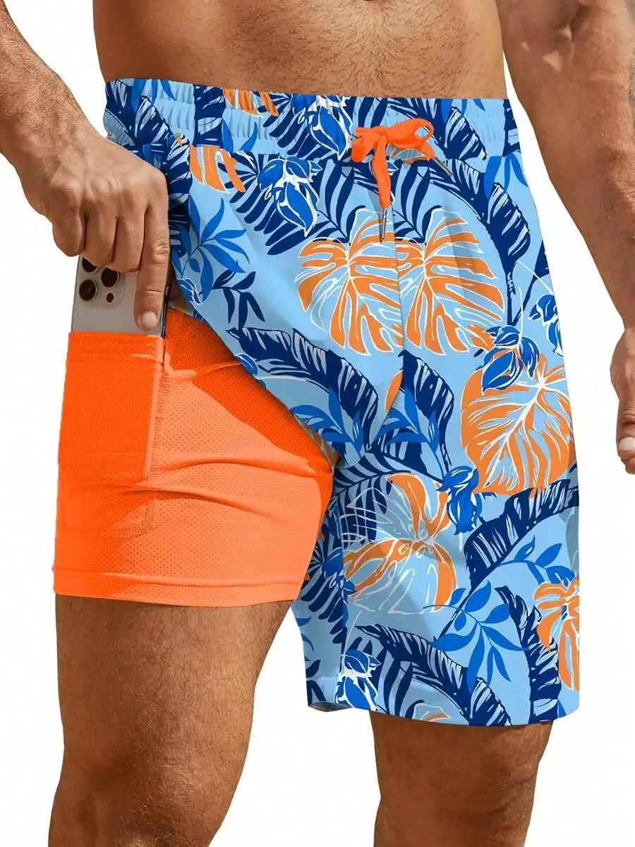 Mens 2-In-1 Swim Trunks With Compression Liner And Pockets
Mens 2-In-1 Swim Trunks With Compression Liner And Pockets