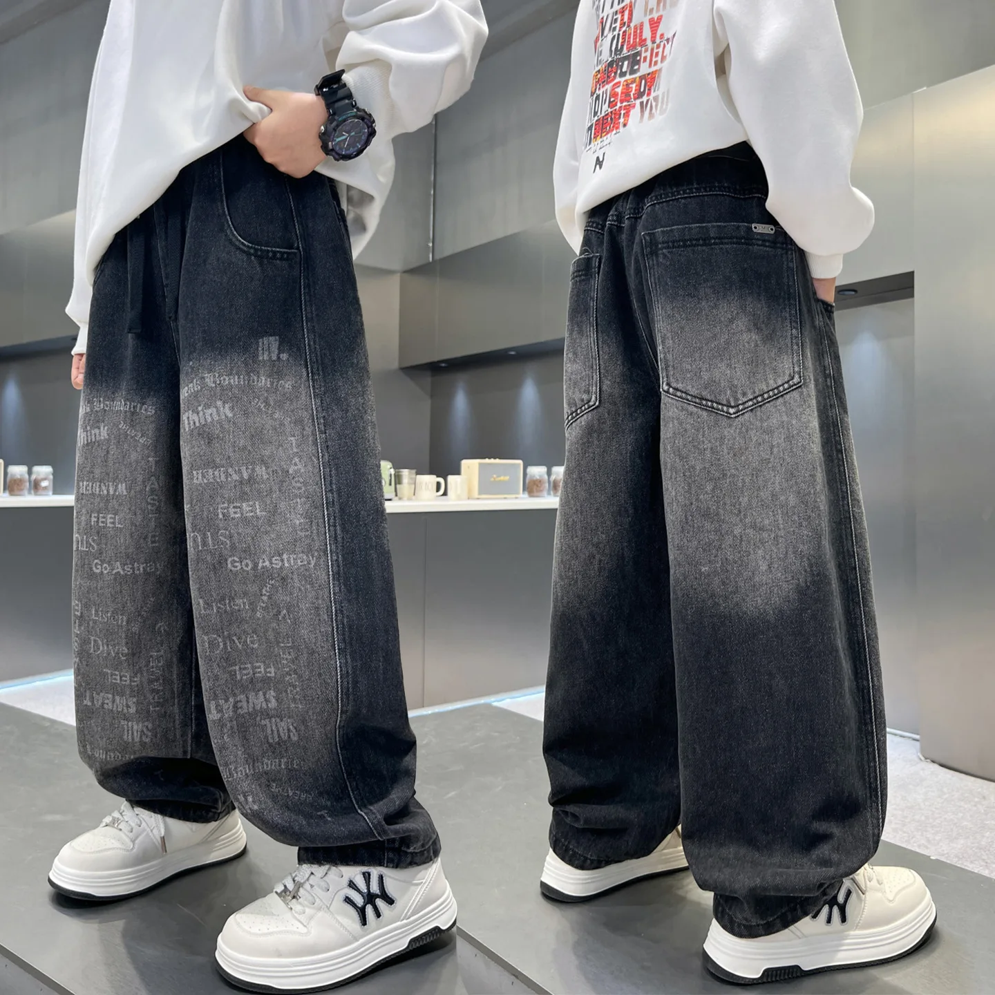 Autumn New Children Casual Jeans Cool Kids Fashion Gradient Long Trousers For Teens Boys High Waist Letter Print Denim Pants
Autumn New Children Casual Jeans Cool Kids Fashion Gradient Long Trousers For Teens Boys High Waist Letter Print Denim Pants