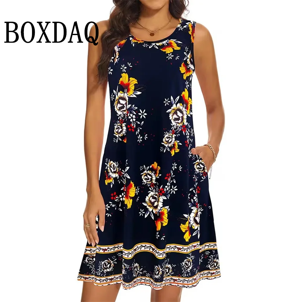 Loose Casual Womens Summer Retro Dress 2025 Elegant Floral 3D Print Sleeveless Sundress O-Neck A-Line Tank Beach Short Dresses
Loose Casual Womens Summer Retro Dress 2025 Elegant Floral 3D Print Sleeveless Sundress O-Neck A-Line Tank Beach Short Dresses