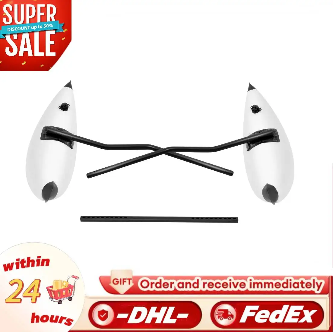 2Pcs Inflatable Outriggers Float Standing Detachable Float Stabilizer System Kit for Canoes Fishing Boats
2Pcs Inflatable Outriggers Float Standing Detachable Float Stabilizer System Kit for Canoes Fishing Boats