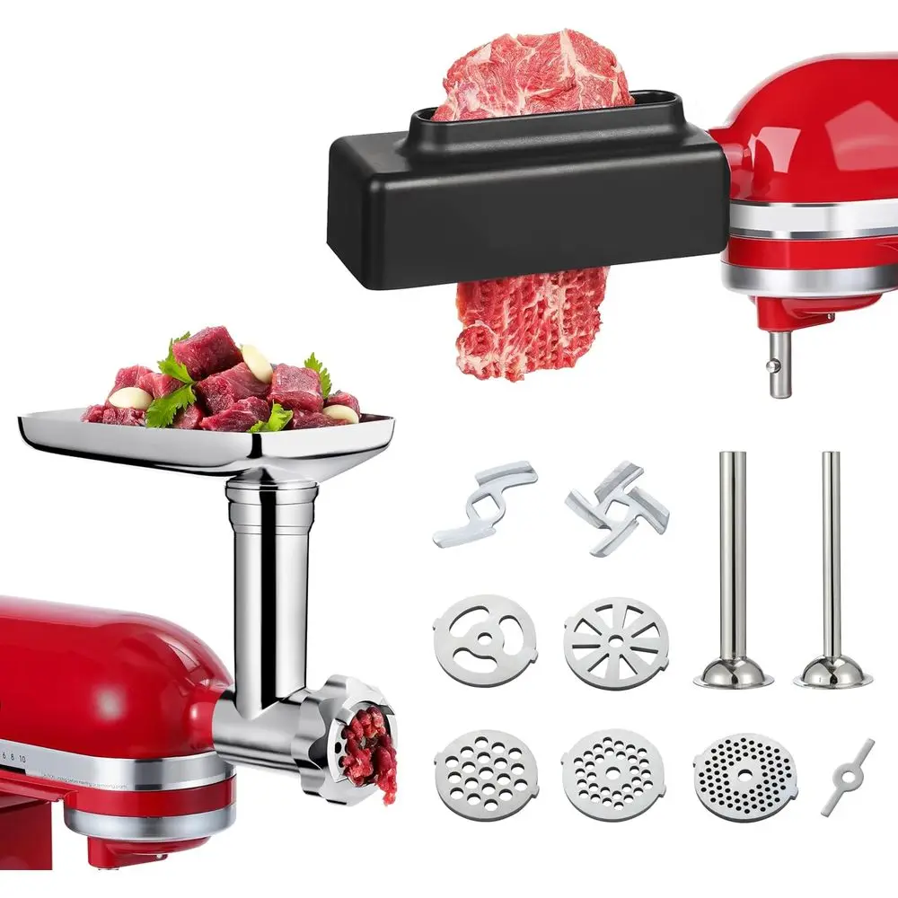 Meat Grinder Attachment and Meat Tenderizer Stapler Tool Compatible with All Kitchen Aid Stand Mixer els ood Procing Accories
Meat Grinder Attachment and Meat Tenderizer Stapler Tool Compatible with All Kitchen Aid Stand Mixer els ood Procing Accories