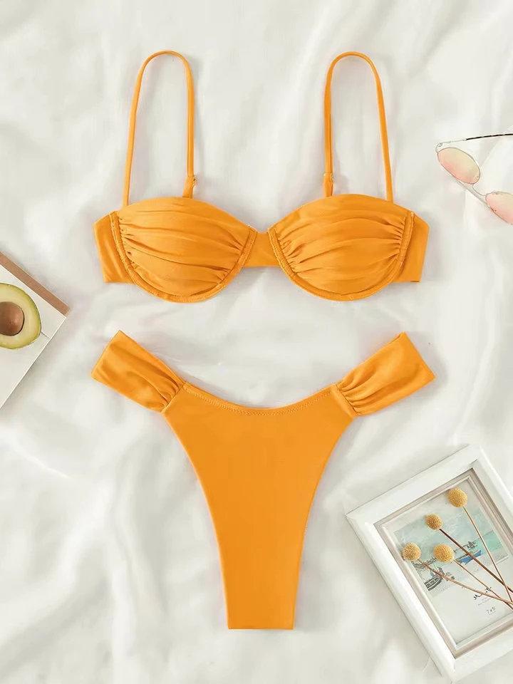 Vzvn 2026 New All Season Backless Bikinis Sexy Spaghetti Strap Solid Bikinis for Women Split Swimsuit Beach Bikini 2 Piece Set
Vzvn 2026 New All Season Backless Bikinis Sexy Spaghetti Strap Solid Bikinis for Women Split Swimsuit Beach Bikini 2 Piece Set