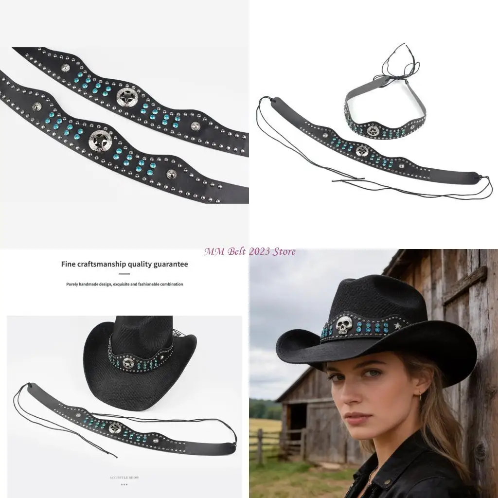 49ME Embellished Rhinestones Hat Band Durability PU Leather Adjustable Hat Band for Baseball Caps Fashion
49ME Embellished Rhinestones Hat Band Durability PU Leather Adjustable Hat Band for Baseball Caps Fashion