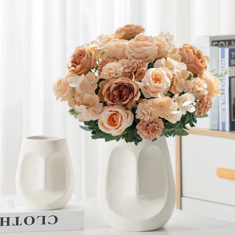 4PCS Artificial Flowers Silk Peony Hydrangea For Living Room Home Decoration Wedding Bride Bouquet Rose Fake Plants
4PCS Artificial Flowers Silk Peony Hydrangea For Living Room Home Decoration Wedding Bride Bouquet Rose Fake Plants