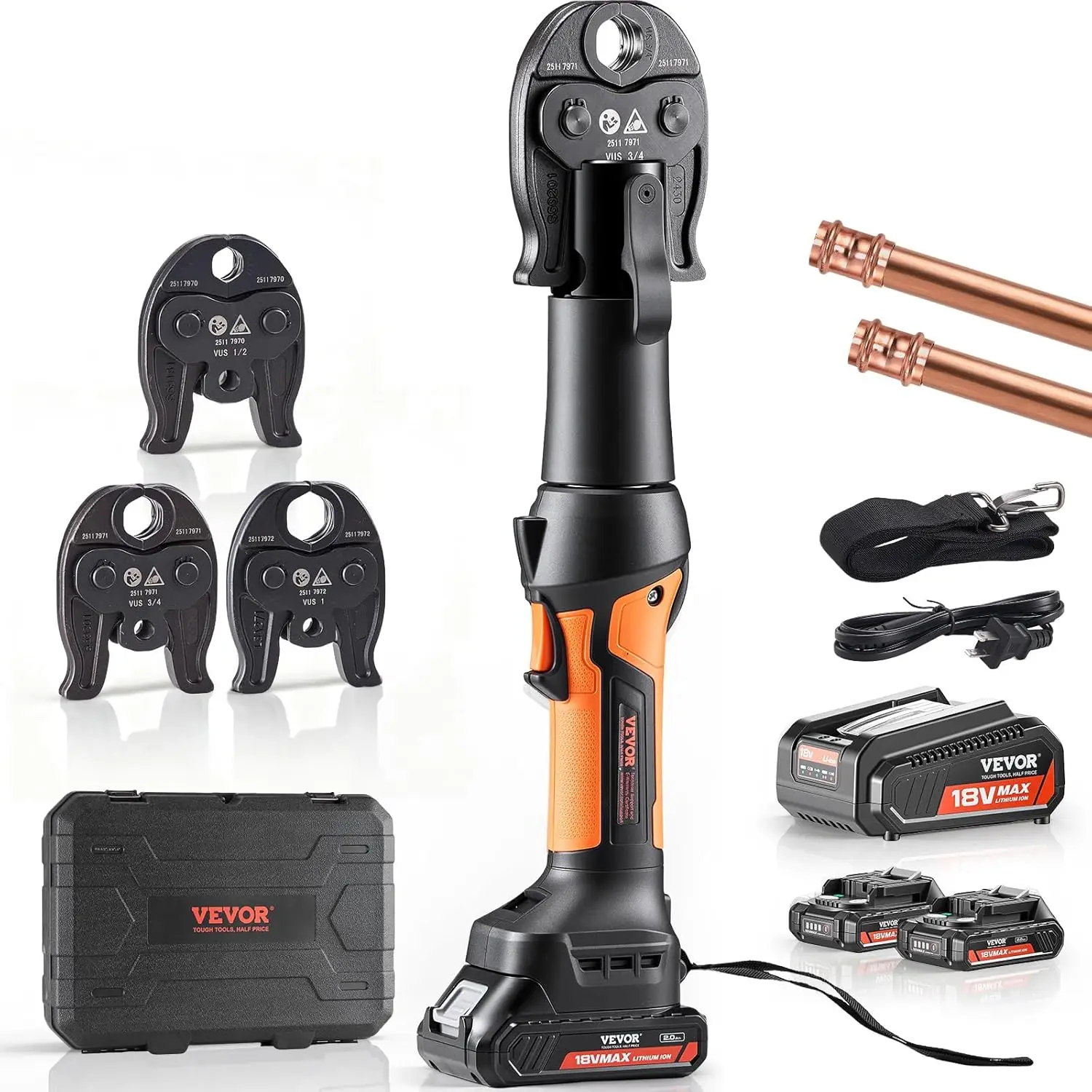 Press Tool 18V Electric Pipe Crimping Tool for 1 2 3 4 1 Copper Pipes 24KN Press Tool Kit Compatible with ProPress with 3
Press Tool 18V Electric Pipe Crimping Tool for 1 2 3 4 1 Copper Pipes 24KN Press Tool Kit Compatible with ProPress with 3