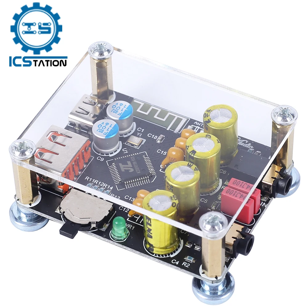 Lossless HIFI 5.1 DC 5V Bluetooth-Compatible Audio USB Decoder Audio Receiver Amplifier with Antenna for DIY Wireless Speakers
Lossless HIFI 5.1 DC 5V Bluetooth-Compatible Audio USB Decoder Audio Receiver Amplifier with Antenna for DIY Wireless Speakers
