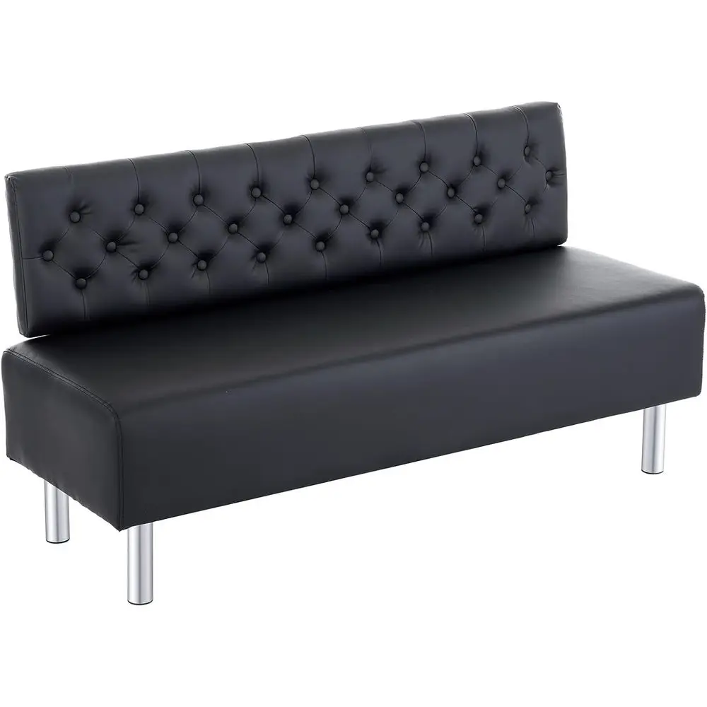 Upholstered Waiting Room Bench with Backrest, 58.6 Seating for Lobby, Beauty Salon, or Airport Lounge, Button-Tufted, Black
Upholstered Waiting Room Bench with Backrest, 58.6 Seating for Lobby, Beauty Salon, or Airport Lounge, Button-Tufted, Black