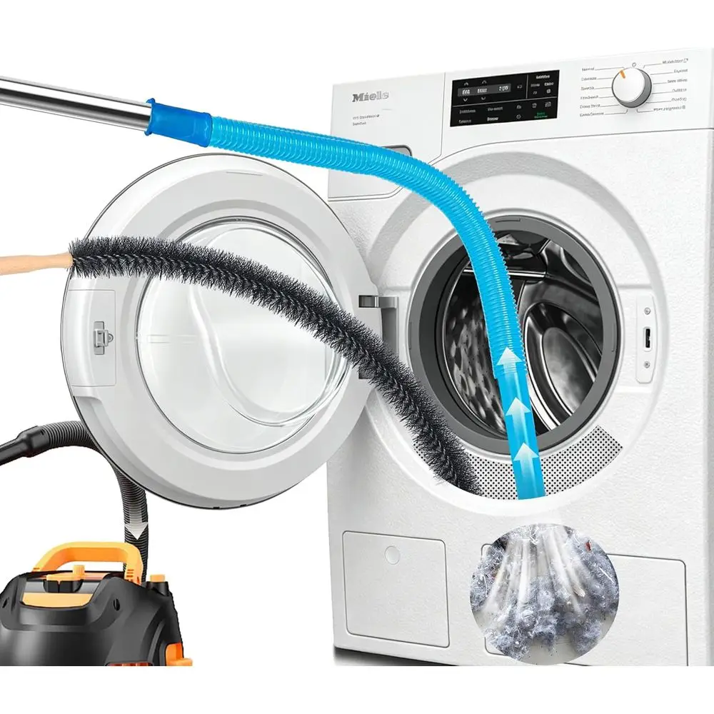 Lint Removal Kit for Dryer Vents - Compatible with Most Vacuums, Includes Brush and Hose Attachment
Lint Removal Kit for Dryer Vents - Compatible with Most Vacuums, Includes Brush and Hose Attachment