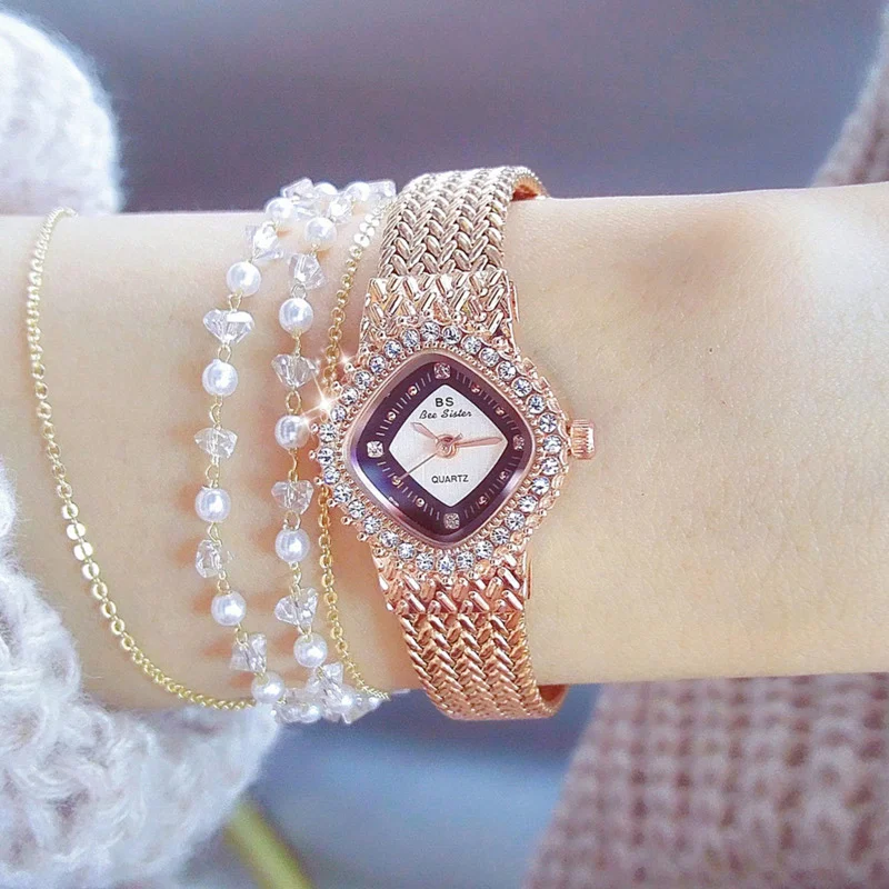 Watch For Women Quartz Fashion Luxury Elegance Full Diamond Dial Rose Gold Wheat Ear Watch Strap Women Watch Reloj Para Mujer
Watch For Women Quartz Fashion Luxury Elegance Full Diamond Dial Rose Gold Wheat Ear Watch Strap Women Watch Reloj Para Mujer