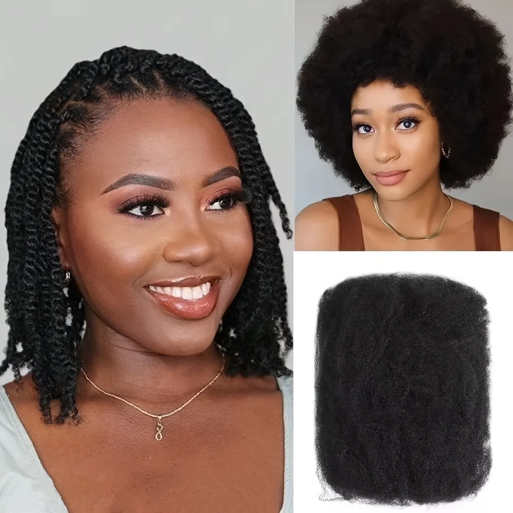 1 Bundle 30g Afro Kinky Curly Human Hair for Braiding - Remy Hair, No Weft Natural Color, Bulk Hair with Voluminous Curls, Unise
1 Bundle 30g Afro Kinky Curly Human Hair for Braiding - Remy Hair, No Weft Natural Color, Bulk Hair with Voluminous Curls, Unise