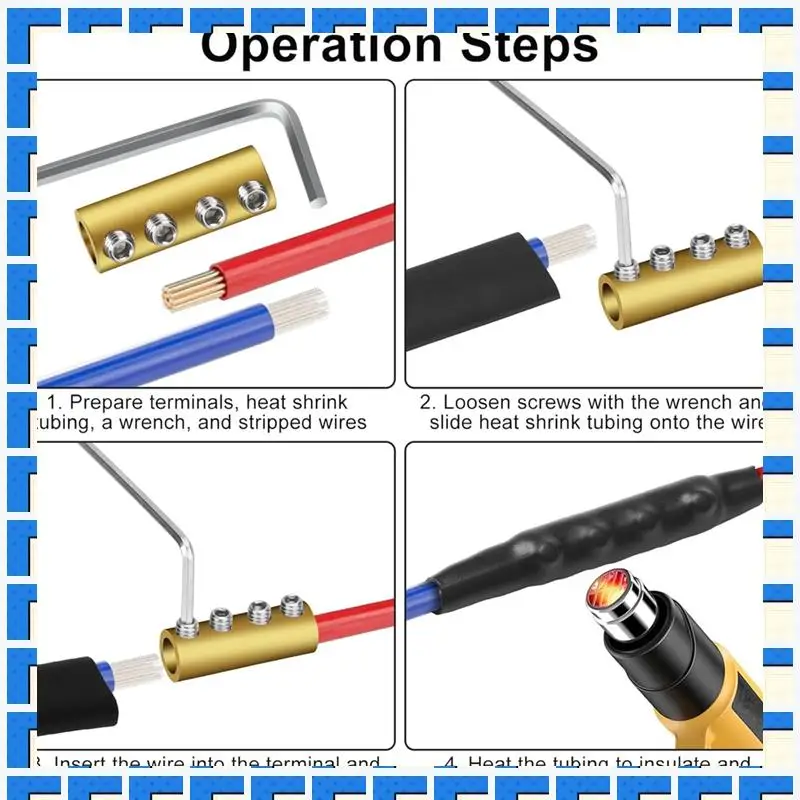 ABNG 80A Copper Pillar High Power Pure Copper Waterproof Wire Connector Terminal With Screw And Heat Shrink Tube
ABNG 80A Copper Pillar High Power Pure Copper Waterproof Wire Connector Terminal With Screw And Heat Shrink Tube