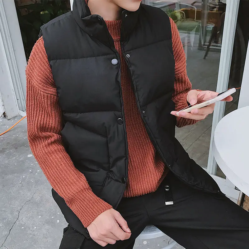 Autumn Winter Vests Men Casual Outwear Warm Jackets Oversize Puffer Fashion Waistcoats Sleeveless Zipper Down Vest L194
Autumn Winter Vests Men Casual Outwear Warm Jackets Oversize Puffer Fashion Waistcoats Sleeveless Zipper Down Vest L194